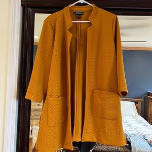 Vintage, New York clothing company long coat  mustard color, 3/4 sleeves